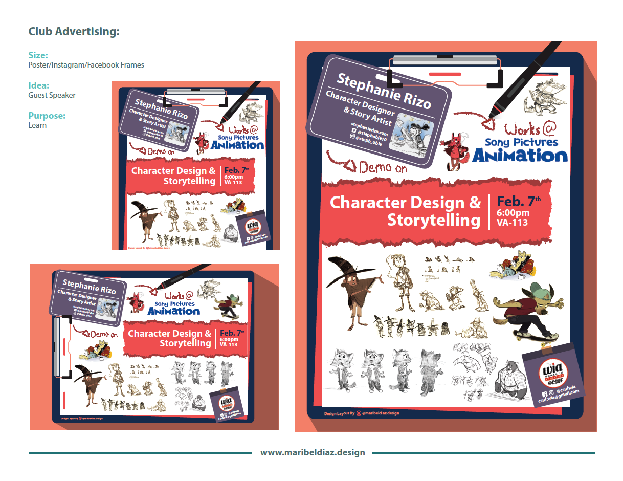 WIA (Women in Animation) CSUF Marketing Media & Posters — image 2